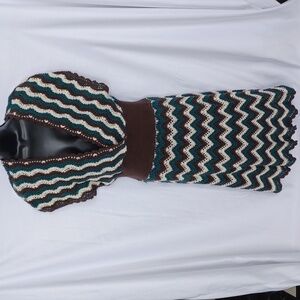 BCBGMaxAzria Kimono Crochet Zig-Zag Dress, Ptp=18, Length=42", Stretchy